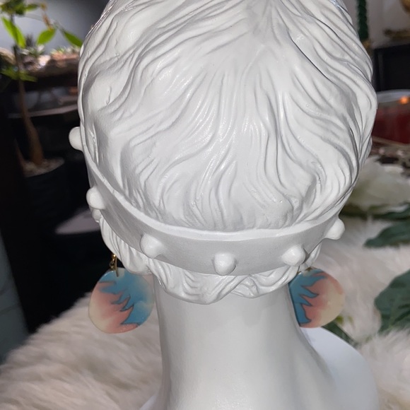 Ceramic Pastel Color Gold Tone Earrings - Picture 14 of 17